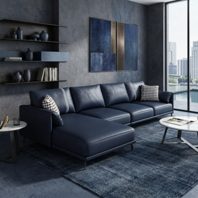 High-quality corner couch living landscape corner sofa L-shape leather couch set sofa new