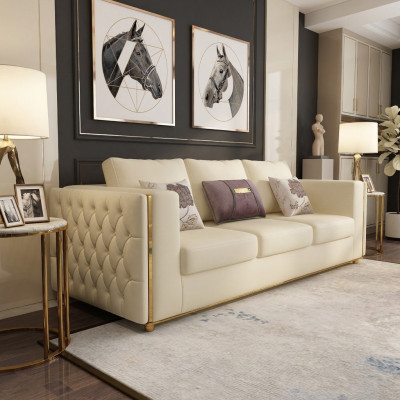 Leather sofa couch living area set design modern sofas 3-seater sofa seat.