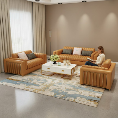 Luxury Leather Sofa Couch Living Landscape Suite Design Modern Sofas Sofa 3+2+1 New