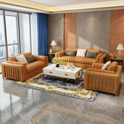 Luxury Leather Sofa Couch Living Landscape Suite Design Modern Sofas Sofa 3+2+1 New