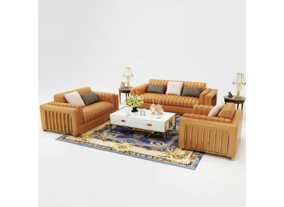Luxury Leather Sofa Couch Living Landscape Suite Design Modern Sofas Sofa 3+2+1 New
