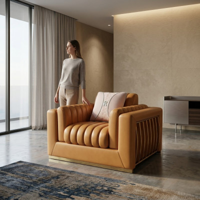 Armchair Design Couch Sofa Relax Leather Lounge Luxury TV Club Seat Upholstery