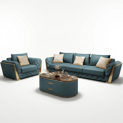 3-seater sofa living landscape sofas couch upholstery set fabric modern leather