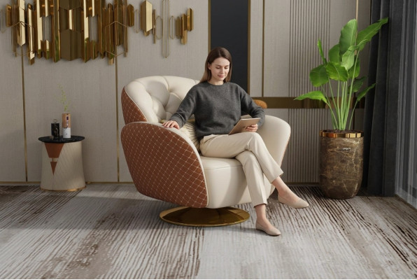 Lounge Luxury TV Club Upholstered Seat Armchair Design Couch Sofa Leather Relax