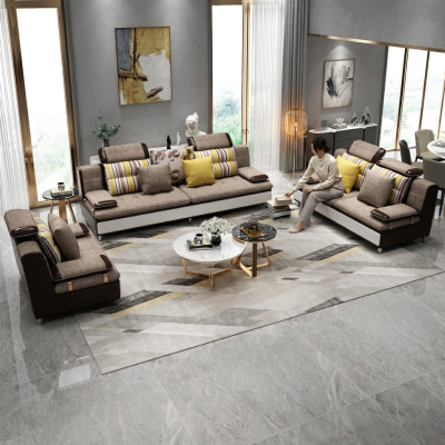 Fabric Textile Sofa Couch Living Area Sofa Set 3+2+1 Set Design Sofas New