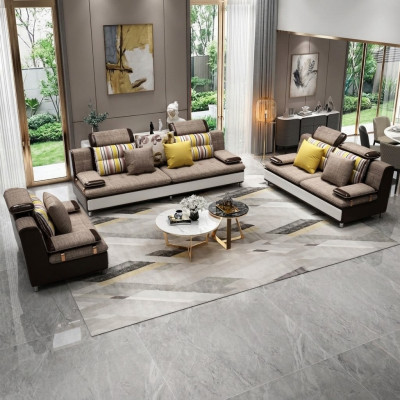Fabric Textile Sofa Couch Living Area Sofa Set 3+2+1 Set Design Sofas New