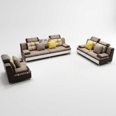 Fabric Textile Sofa Couch Living Area Sofa Set 3+2+1 Set Design Sofas New