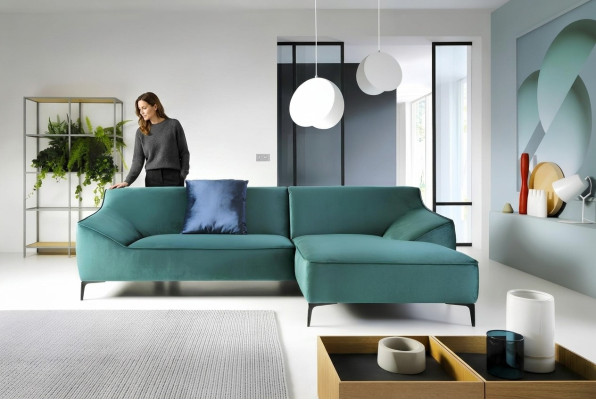 Design corner sofa L-shape modern sofas fabric textile couch landscape sofa velvet