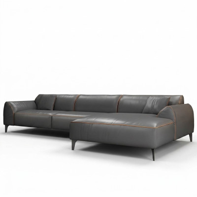 Living room couch upholstery textile leather fabric seating set corner sectional sofa L-shape