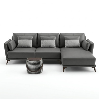 Corner sectional L-shaped living landscape sofa couch upholstery set fabric leather sofas