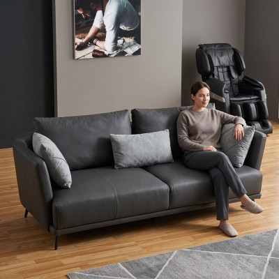 Three-seater design sofa couch upholstered sofa leather sofa modern relax club 3-seater