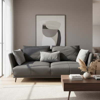 Three-seater design sofa couch upholstered sofa leather sofa modern relax club 3-seater
