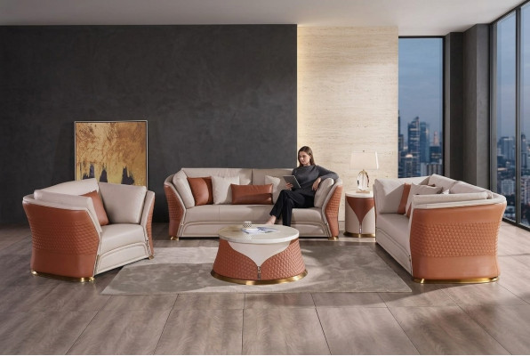 Couches Sofas Upholstery Leather Set of 3 and 2-Seater Sofa Suites Designer Furniture