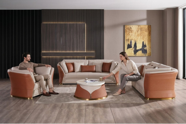 Living room sofa upholstered sofa set 3+2+1 seater side table coffee table