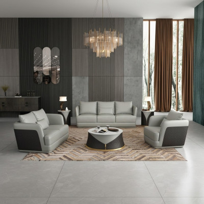 Set of 3+2+1 seater coffee table 2x side tables living room landscape sofa couch 6 pieces.