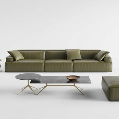 Leather sofa 6-seater XXL couch big sofa lounging sofas couch suites
