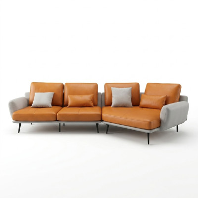 Sectional L-shaped living landscape sofa couch upholstery corner suite leather sofa group