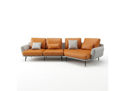Sectional L-shaped living landscape sofa couch upholstery corner suite leather sofa group