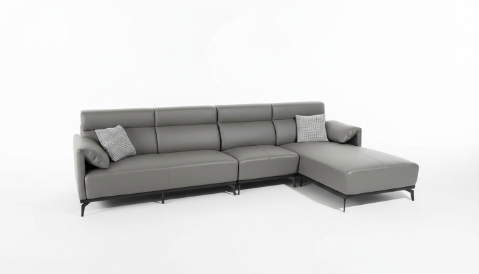 Corner sofa L-shape living area sofa couch upholstery corner set grey leather sofa
