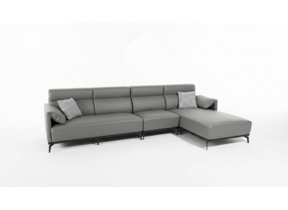 Corner sofa L-shape living area sofa couch upholstery corner set grey leather sofa