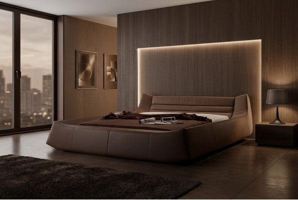 Bed Cushion Design Luxury Double Hotel Beds Sleep Room Leather Fabric Modern