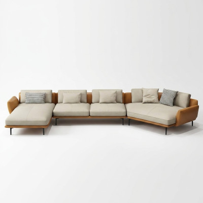 U-shaped sectional sofa living landscape sofa couch upholstery corner set fabric sofas leather