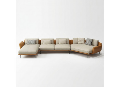 U-shaped sectional sofa living landscape sofa couch upholstery corner set fabric sofas leather