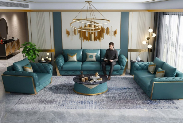 5-piece sofa set upholstery suites 2x side tables sofa coffee table new