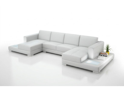 Corner sectional U-shaped living area sofa couch upholstery fabric sofas leather