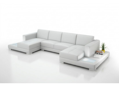 Corner sectional U-shaped living area sofa couch upholstery fabric sofas leather