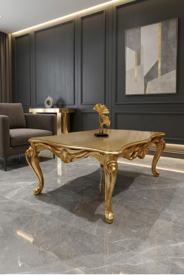 Coffee table tables Chesterfield table design luxury furniture gold wood living room new