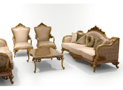 Designer sofa set 3+3+1 seater couch upholstered seating suite classic set new