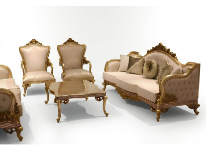 Designer sofa set 3+3+1 seater couch upholstered seating suite classic set new