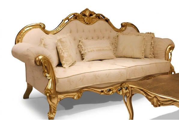 Design Sofa Set 3+3 Seater Classic Set Wood Textile Complete 2x Sofa New