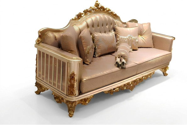 Three-piece sofa set, fabric full set, sofa chair, wooden Chesterfield