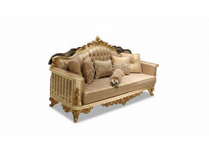 Luxury Sofa 3-Seater Textile Sofa Gold Design Furniture 3-Seater Chesterfield Upholstery New