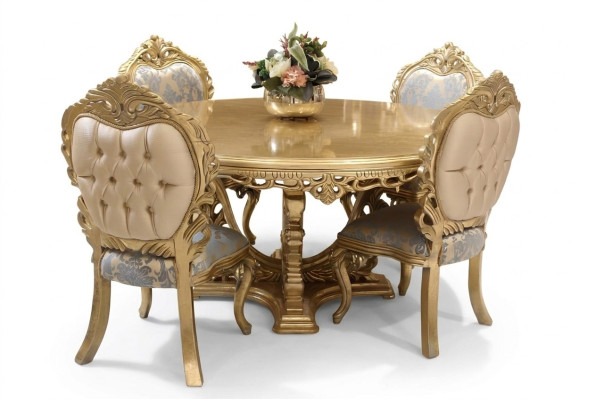 Dining room set 7-piece. Dining table + 6x chairs designer wood chair ensemble furniture new