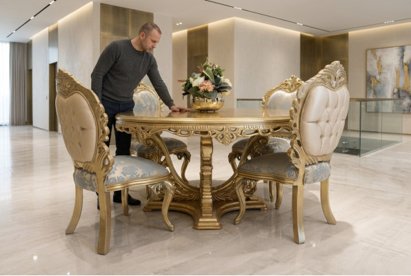 Dining room set 4 chairs set dining room designer wooden chair suite round table new