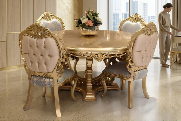 Set of 6 Chairs Dining Room Designer Wood Chair Antique Style Luxury Chairs New