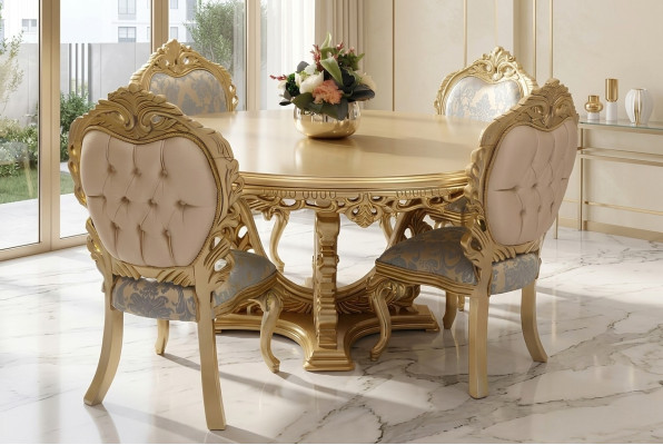 Designer Complete 4x Chair Set Dining Room Designer Wood Chair Suite Set New
