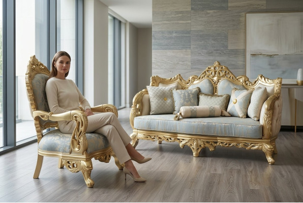 Classic sofa set 3+1+1 seater sofa 3-piece complete set relax 2x armchair 3-piece.
