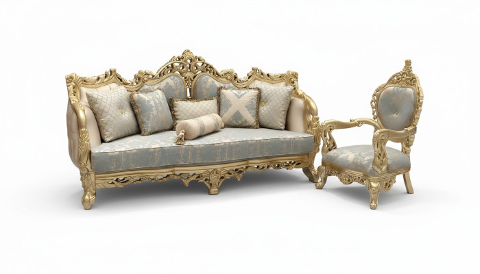 Classic sofa set 3+1+1 seater sofa 3-piece complete set relax 2x armchair 3-piece.
