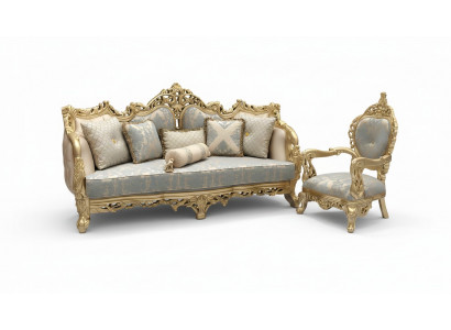 Classic sofa set 3+1+1 seater sofa 3-piece complete set relax 2x armchair 3-piece.