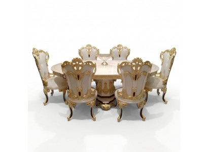 Dining room suite chair set 6x chairs luxury furniture group armchair seating suite
