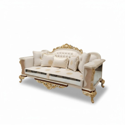 Luxury Sofa Set 3+3 Seater Fabric Designer Chesterfield Sofa 2x 3 Seater New