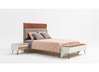 Children's Room Set Bed + Nightstand + Bench Modern Set Bed 3pcs. Bench Complete