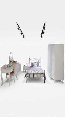 Children's Room Set Complete Youth Room Wardrobe Dresser Desk New
