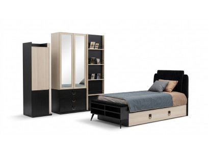 Modern Komplett Jugendzimmer Kinderzimmer Set Bett Kleiderschrank Bücherregal