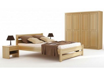 3-piece bedroom set: bed, 2 nightstands, real wood solid wood beds