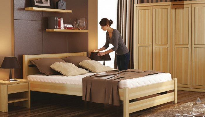 Bedroom set complete 5-piece. Bed real nightstands solid wood furniture new